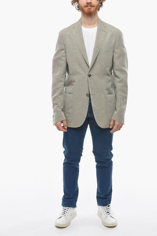 ID Unlined Linen Blend Blazer with Patch Pockets