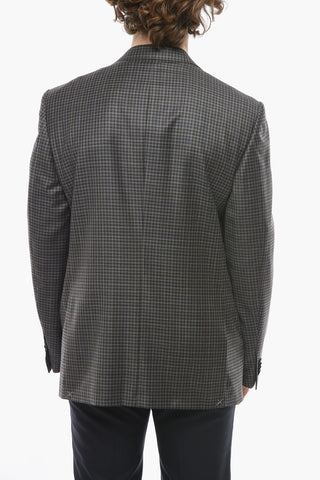 Blazer 2 Bottoni MANTUA in Lana Vergine Gingham Check
