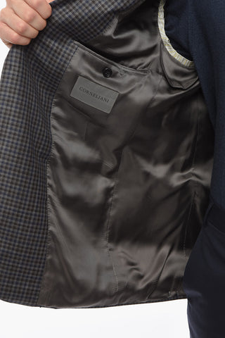 Blazer 2 Bottoni MANTUA in Lana Vergine Gingham Check