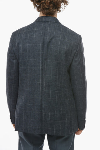 CC COLLECTION Half-lined RIGHT Windowpane Check Blazer