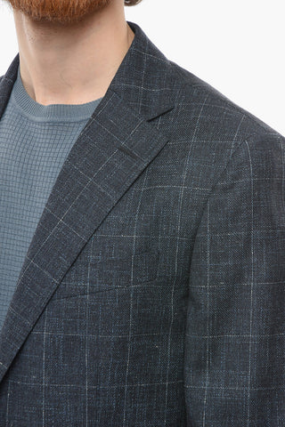 CC COLLECTION Half-lined RIGHT Windowpane Check Blazer