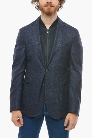 ID Blazer in Misto Seta IDENTITY con Chest Piece Removibile