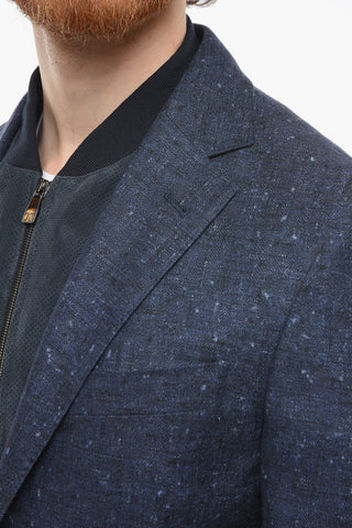ID Blazer in Misto Seta IDENTITY con Chest Piece Removibile