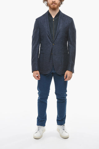 ID Blazer in Misto Seta IDENTITY con Chest Piece Removibile
