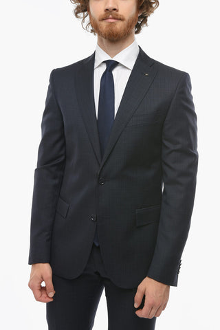CC COLLECTION Virgin Wool RESET Suit with Pin Check Motif