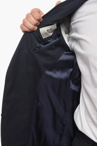 CC COLLECTION Virgin Wool RESET Suit with Pin Check Motif