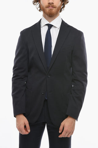 CC COLLECTION Blazer RESET in Jersey di Cotone con Tasche a Toppa