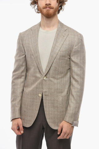 Half-lined District Check Silk Blazer