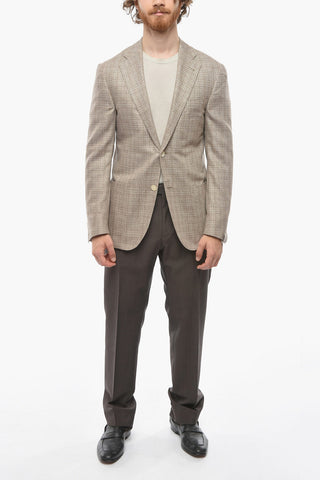 Half-lined District Check Silk Blazer