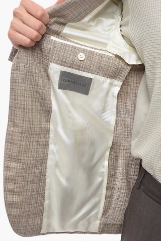 Half-lined District Check Silk Blazer