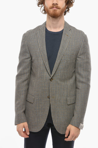Blazer GATE in Misto Lana con Fantasia a Quadri e Tasche con Aletta