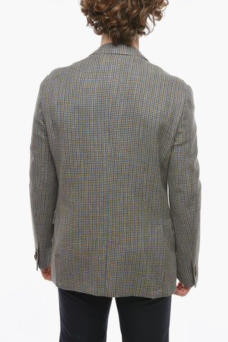 Blazer GATE in Misto Lana con Fantasia a Quadri e Tasche con Aletta