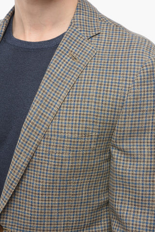Blazer GATE in Misto Lana con Fantasia a Quadri e Tasche con Aletta