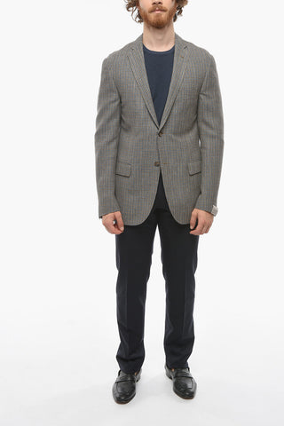 Blazer GATE in Misto Lana con Fantasia a Quadri e Tasche con Aletta