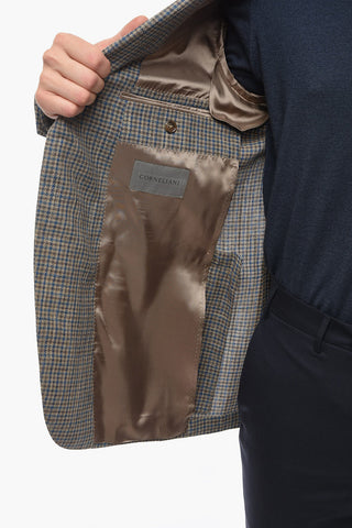 Blazer GATE in Misto Lana con Fantasia a Quadri e Tasche con Aletta