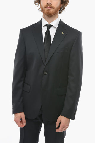CC COLLECTION Minicheckered RIGHT Virgin-wool Suit with Brooch