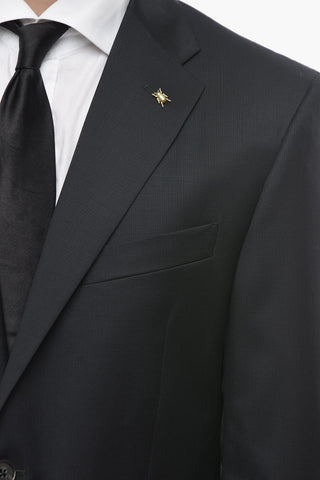 CC COLLECTION Minicheckered RIGHT Virgin-wool Suit with Brooch