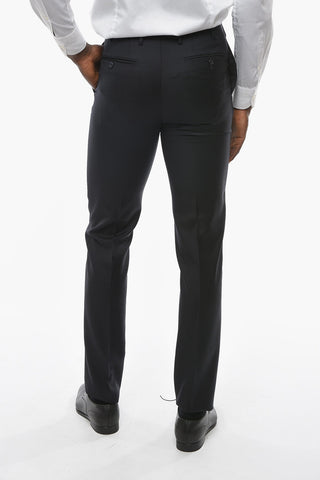 Pantaloni in Lana Vergine con Piega