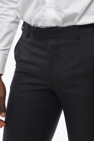 Pantaloni in Lana Vergine con Piega