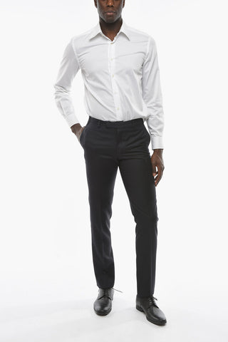Pantaloni in Lana Vergine con Piega