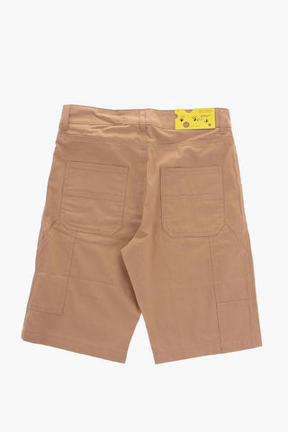 Solid Color Cotton Shorts with Printed Logo