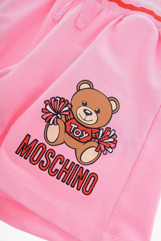 Cotton Shorts with Teddy Embroidery