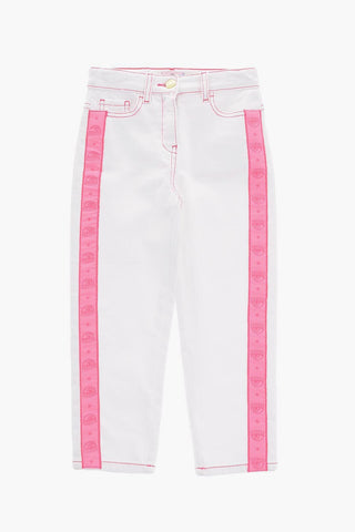 Jeans With Visible Stiching and Logoed Side Band