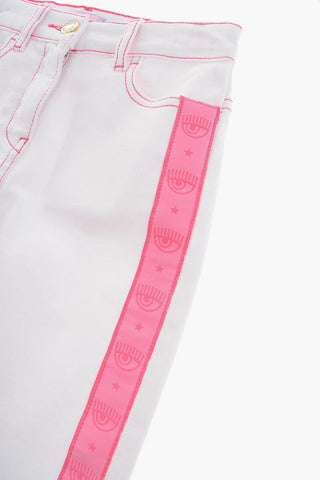 Jeans With Visible Stiching and Logoed Side Band