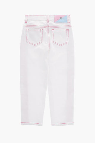Jeans With Visible Stiching and Logoed Side Band