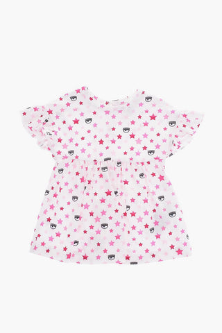 All-Over Stars and Logo Printed Dress