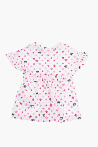 All-Over Stars and Logo Printed Dress