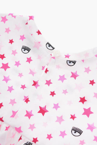 All-Over Stars and Logo Printed Dress