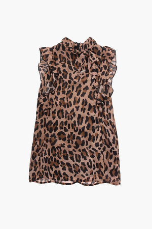 Vestito a Motivo Animalier con Volant