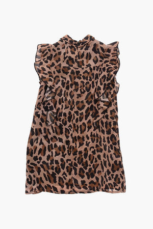 Vestito a Motivo Animalier con Volant