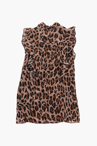 Animal Motif Dress with Ruffle