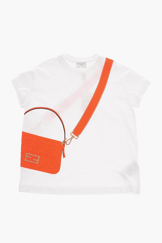 Embossed Bag Printed Crew-Neck T-shirt