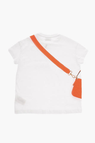 Embossed Bag Printed Crew-Neck T-shirt