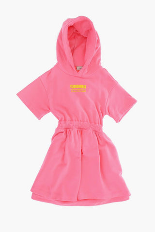 Sweat Dress with Embossed Logo and Hood