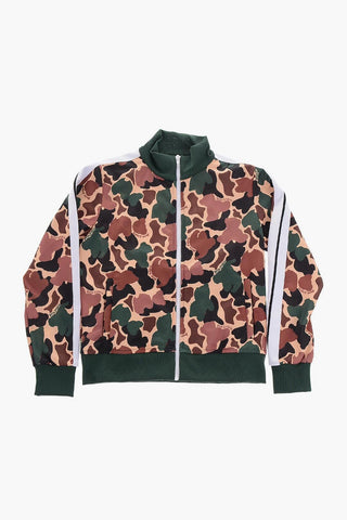 Camouflage Sweatshirt with Zip Closure