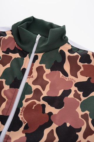 Camouflage Sweatshirt with Zip Closure