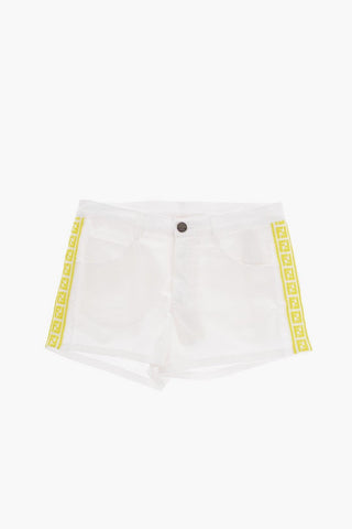 Stretch Cotton Shorts with Side FF Logo Band
