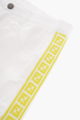 Stretch Cotton Shorts with Side FF Logo Band