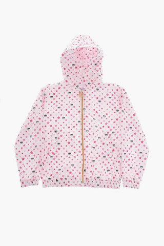 All over Stars Printed Windbreaker Jacket with Hood