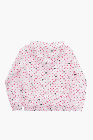 All over Stars Printed Windbreaker Jacket with Hood