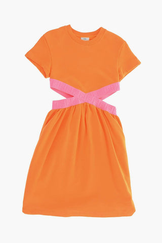 Sweat Dress with Logoed Cut Out Details