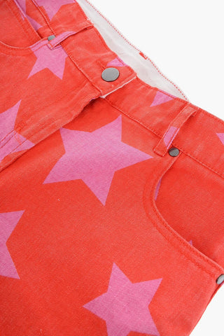 Stars Printed Two-Tone Shorts