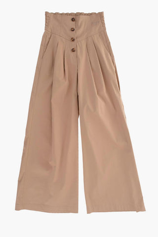 High Waist Double Pleat Palazzo Pants