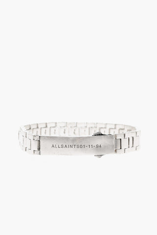 Silver Bracelet with Engraved Logo