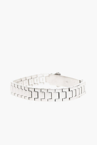 Silver Bracelet with Engraved Logo