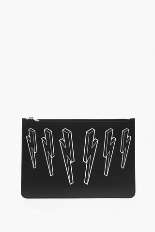 Printed Leather 3D BOLT Clutch